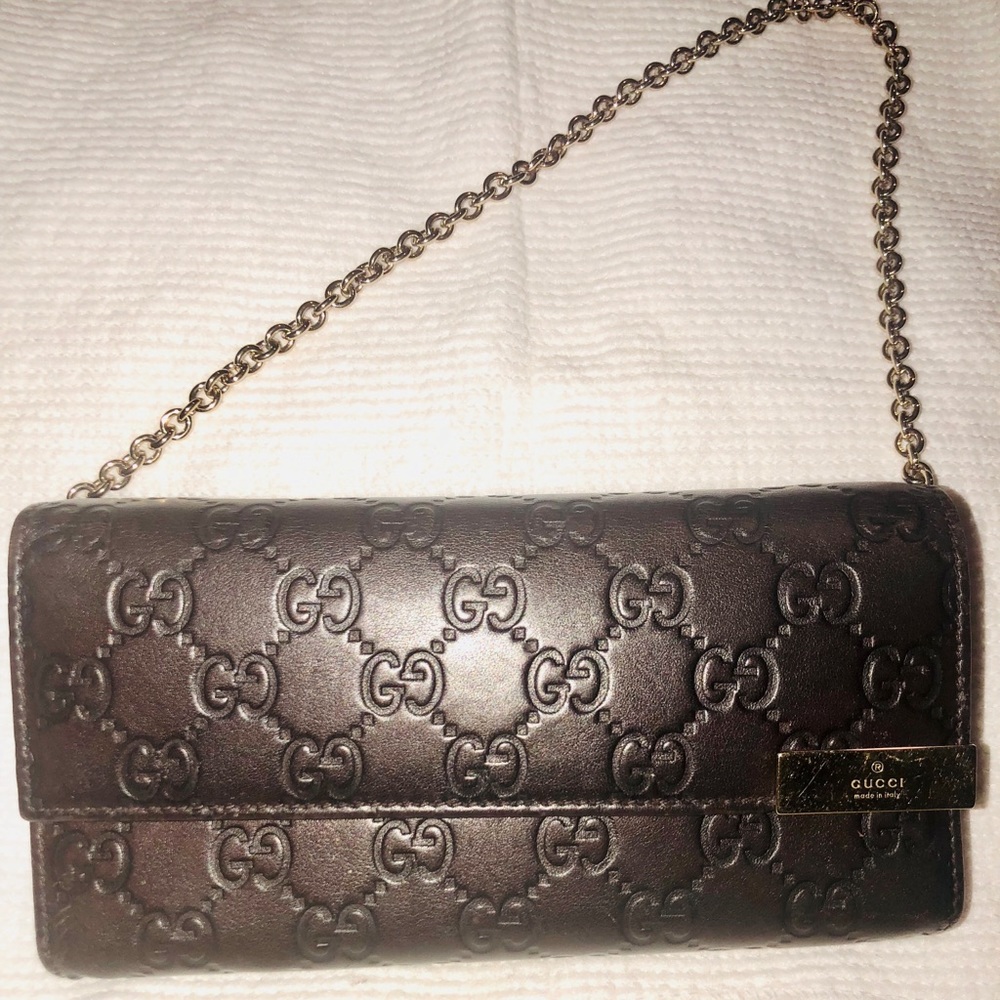 Authentic Gucci Wallet with Chain